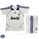 Retro Real Madrid Home Kids Football Kit 2007/08 - Front View