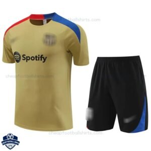 Barcelona Yellow Blue Training Kids Football Kit 24/25 - Front View