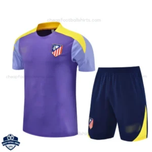 Atletico Madrid Purple Pre Match Training Kids Football Kit 25/26 - Front View