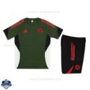 Bayern Munich Dark Green Pre Match Kids Football Kit 25/26 - Real Front View
