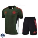 Bayern Munich Dark Green Pre Match Kids Football Kit 25/26 - Front View