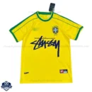 Brazil Stussy Home Men Football Shirt 1998 - Front View