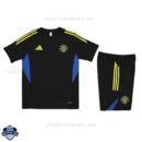 Manchester United Black Pre Match Kids Football Kit 25/26 - Real Front View