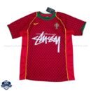 Retro Portugal Stussy Home Men Football Shirt 2004 - Front View
