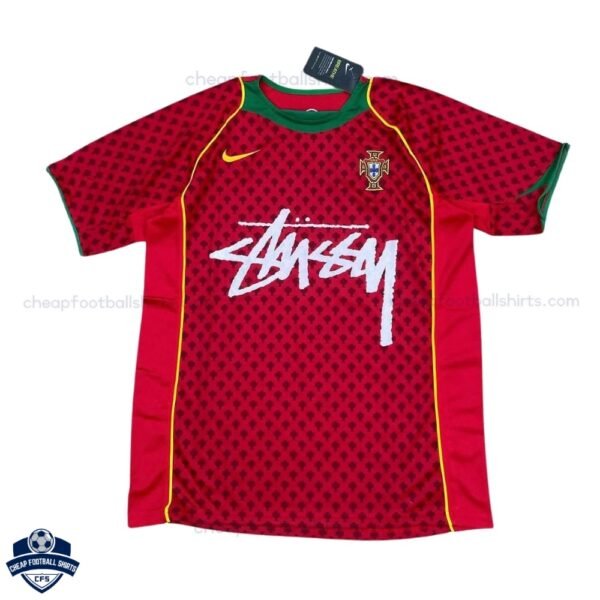 Retro Portugal Stussy Home Men Football Shirt 2004 - Front View