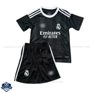 Real Madrid Black Goalkeeper Kids Football Kit 25/26 - Front View