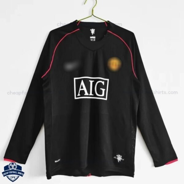 Manchester United Away Men Football Shirt 2007/08 Long Sleeve - Front View