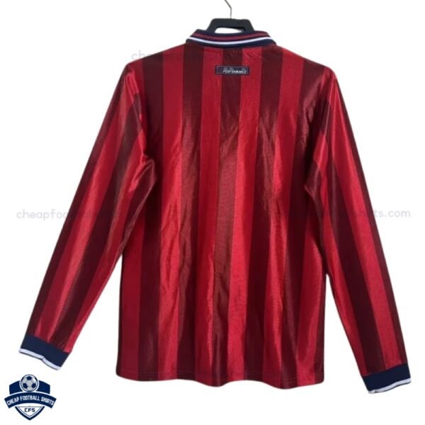 England Away Men Football Shirt 1998 Long Sleeve - Back View
