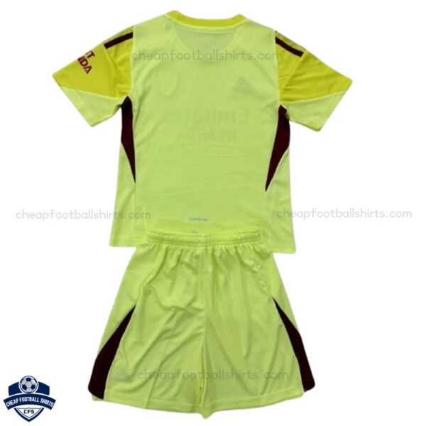 Arsenal Yellow Goalkeeper Kids Football Kit 25/26 - Back View