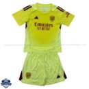 Arsenal Yellow Goalkeeper Kids Football Kit 25/26 - Front View