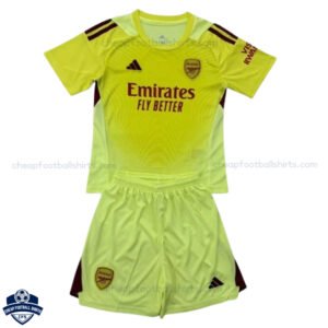 Arsenal Yellow Goalkeeper Kids Football Kit 25/26 - Front View
