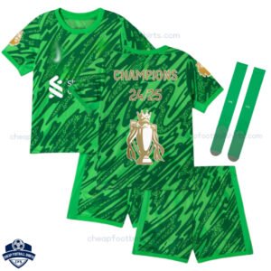 Liverpool Champions Gold Trophy Green Goalkeeper Football Kit 24/25 - Over View