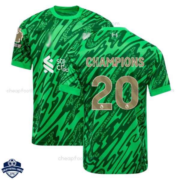 Liverpool Champions 20 Green Goalkeeper Men Football Shirt 24/25 - Over View