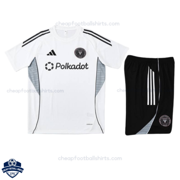 Front View of Inter Miami White Training Kid Football Kit (No sock)