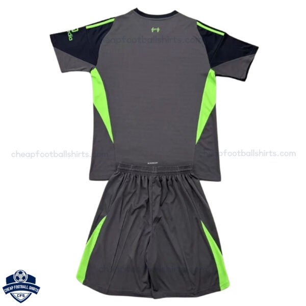Liverpool Black Goalkeeper Kids Cheap Football Kit 2025/26 - Back View