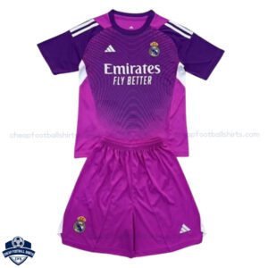 Real Madrid Purple Goalkeeper Kids Cheap Football Kit 2025/26