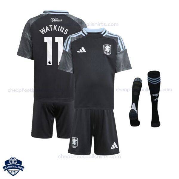 Aston Villa WATKINS 11 Away Kids Cheap Football Kit 2025/26 - Overview
