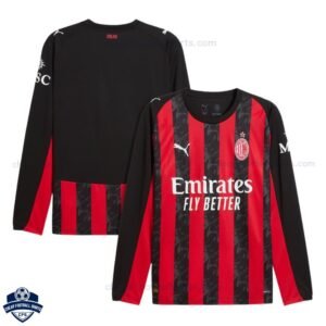 AC Milan Home Men Football Shirt 25/26 Long Sleeve - overview