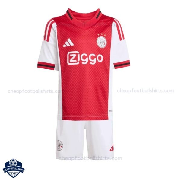Ajax Home Kids Cheap Football Kit 2025/26 - Front View