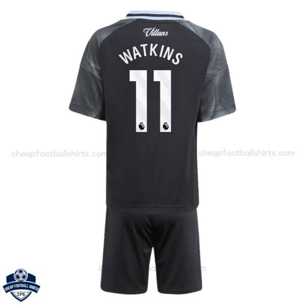 Aston Villa WATKINS 11 Away Kids Football Kit 25/26 - back view