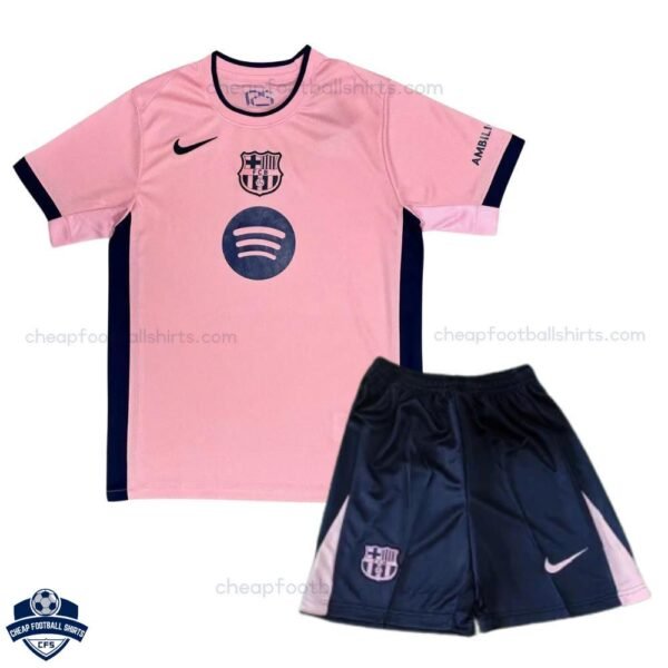 Barcelona Pink Special Edition Kids Football Kit 25/26 - front view