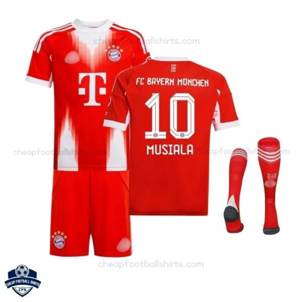 Bayern Munich MUSIALA 10 Home Kids Cheap Football Kit 2025/26 With Socks - Overview