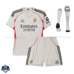 Benfica Away Kids Cheap Football Kit 2025/26 - Front View with socks