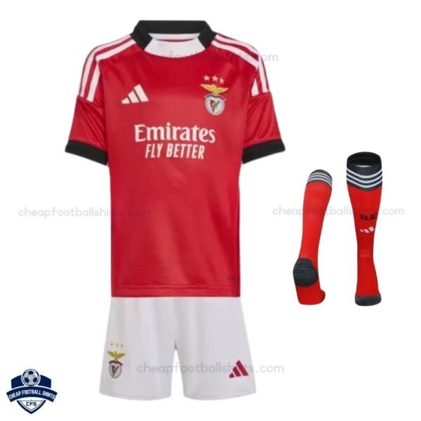 Benfica Home Kids Cheap Football Kit 2025/26 - Front View