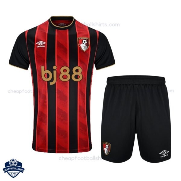 Bournemouth Home Kids Football Kit 25/26 - Front View