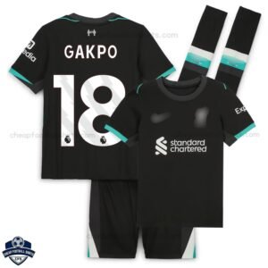 Liverpool Away Kids Football Kit 24/25 GAKPO 18 - Front View