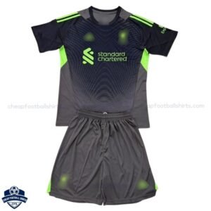 Liverpool Black Goalkeeper Kids Cheap Football Kit 2025/26 - Front View