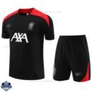 Liverpool Black Red Training Kids Football Kit 24/25 - Front View