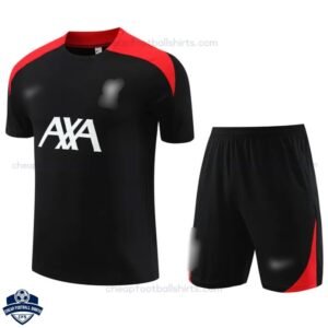 Liverpool Black Red Training Kids Football Kit 24/25 - Front View