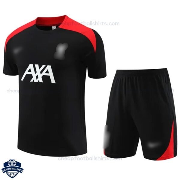 Liverpool Black Red Training Kids Football Kit 24/25 - Front View