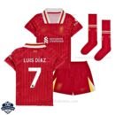 Liverpool Home Kids Football Kit 24/25 LUIS DÍAZ 7 - Front View