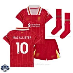Liverpool Home Kids Football Kit 24/25 MAC ALLISTER 10 - Front View