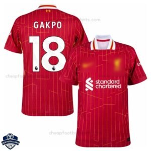 Liverpool Home Men Football Shirt 24/25 GAKPO 18 - Front View