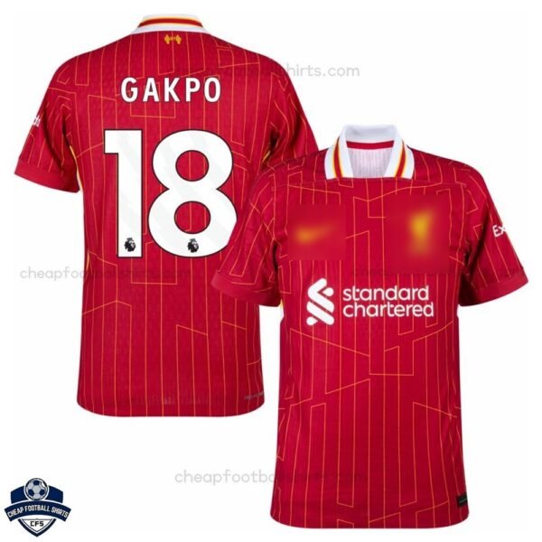 Liverpool Home Men Football Shirt 24/25 GAKPO 18 - Front View