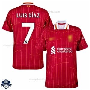 Liverpool Home Men Football Shirt 24/25 LUIS DÍAZ 7 - Front View