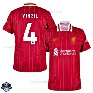 Liverpool Home Men Football Shirt 24/25 VIRGIL 4 - Front View