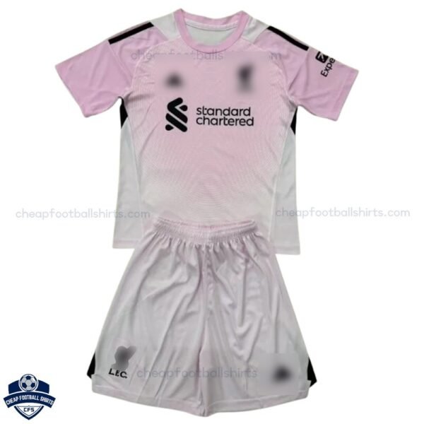 Liverpool Pink Goalkeeper Kids Cheap Football Kit 25/26 - Front View