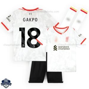 Liverpool Third Kids Football Kit 24/25 GAKPO 18 - Front View