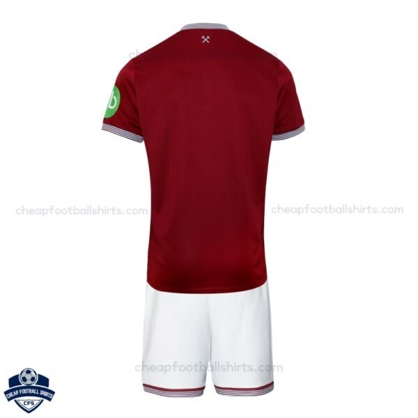 West Ham United Home Kids Football Kit 25/26 - Back View