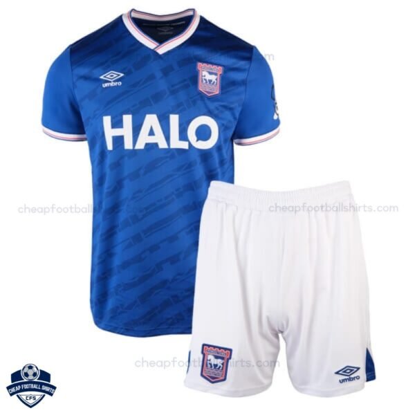 Ipswich Town Home Kids Cheap Football Kit 2025/26 - Front View