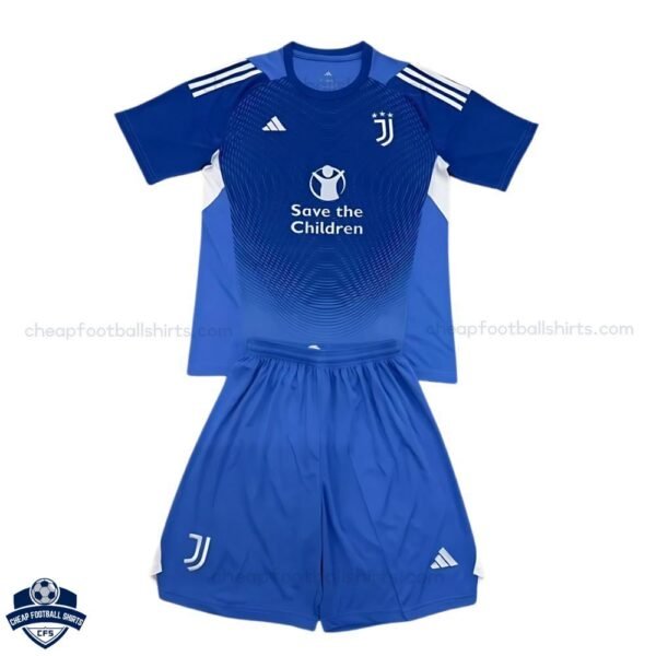 Juventus Blue Goalkeeper Kids Football Kit 25/26 - front view