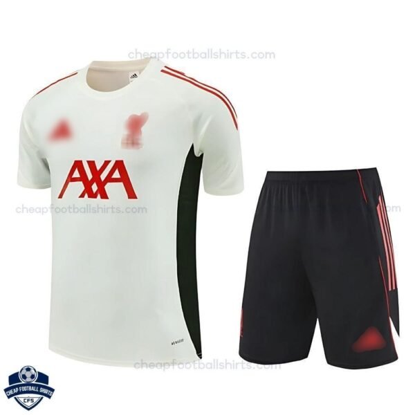Liverpool White Training Kids Football Kit 25/26 - front view
