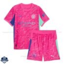 Manchester City Pink Goalkeeper Kids Football Kit 25/26 - front view