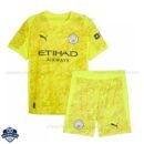 Manchester City Yellow Goalkeeper Kids Football Kit 25/26 - front view