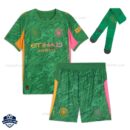 Manchester City Green Goalkeeper Kids Cheap Football Kit 2025/26 - Front View