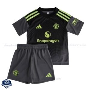 Manchester United Goalkeeper Kids Cheap Football Kit 2025/26 - Front View